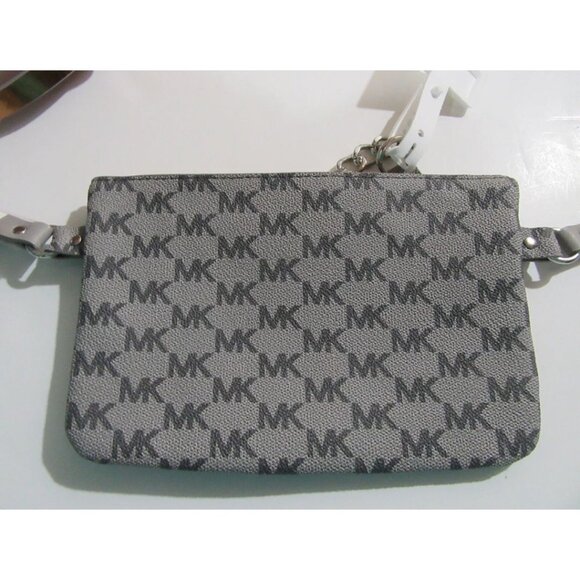 Michael Kors Signature Logo Fanny Pack Belt Bag Wallet Dark Grey Size Large NWT - Picture 4 of 5